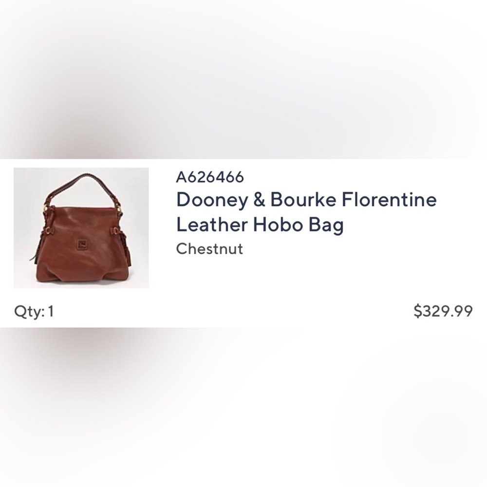 Dooney & Bourke Brown Leather Shoulder Bag with Brass Hardware - Picture 5 of 5